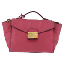 PRADA Hand Bag Leather 2way Pink Gold Auth ka2915-13