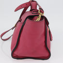 PRADA Hand Bag Leather 2way Pink Gold Auth ka2915-4