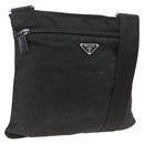 PRADA Shoulder Bag Nylon Black Silver Auth ka2916-1