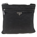 PRADA Shoulder Bag Nylon Black Silver Auth ka2916-13