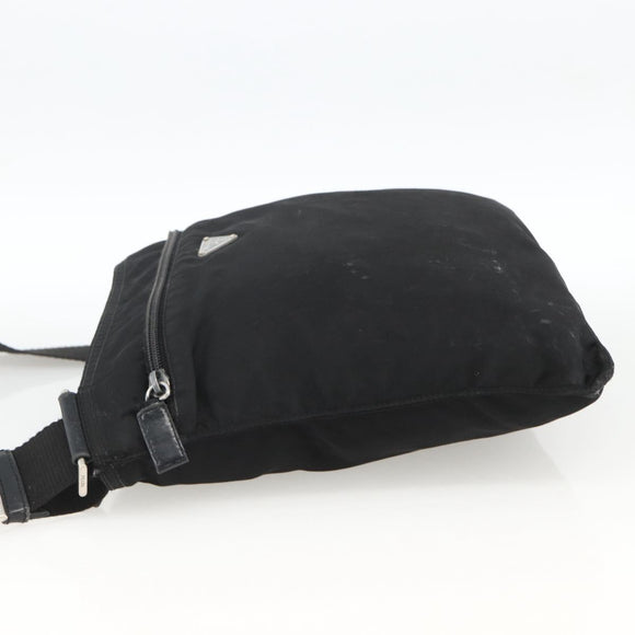 PRADA Shoulder Bag Nylon Black Silver Auth ka2916