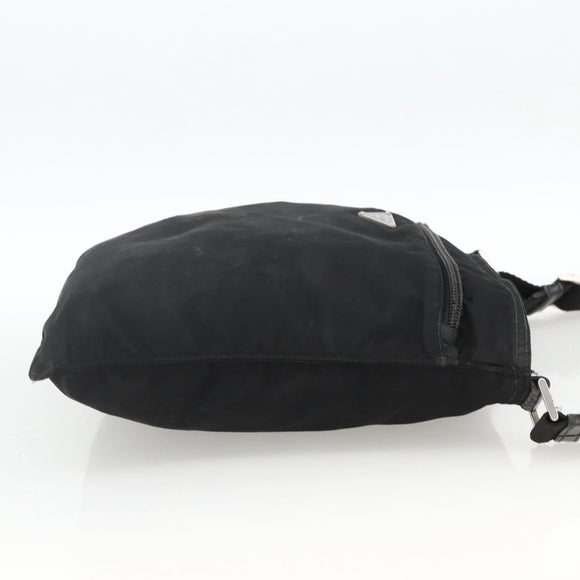 PRADA Shoulder Bag Nylon Black Silver Auth ka2916