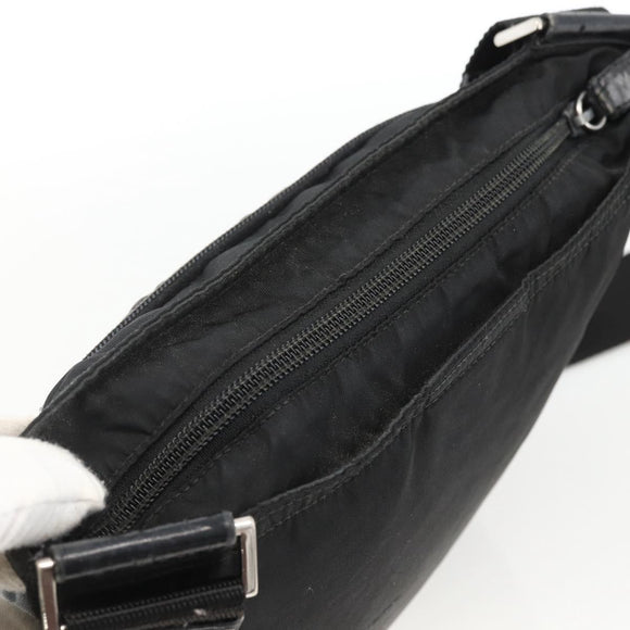 PRADA Shoulder Bag Nylon Black Silver Auth ka2916