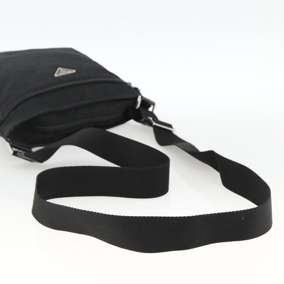PRADA Shoulder Bag Nylon Black Silver Auth ka2916