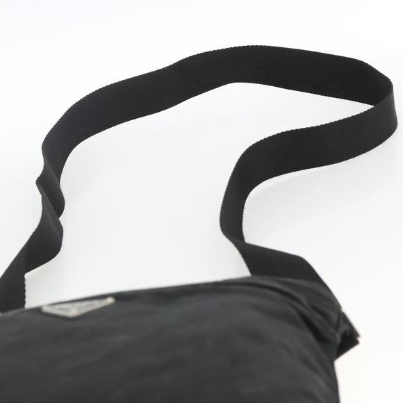 PRADA Shoulder Bag Nylon Black Silver Auth ka2916