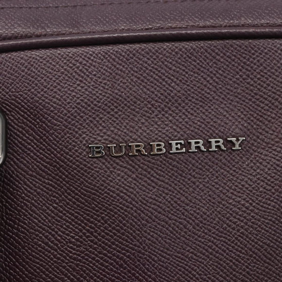 BURBERRY Hand Bag Leather Purple Silver Auth ka2917