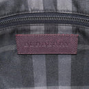 BURBERRY Hand Bag Leather Purple Silver Auth ka2917-11