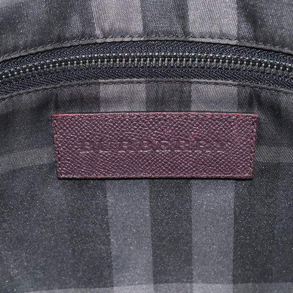 BURBERRY Hand Bag Leather Purple Silver Auth ka2917