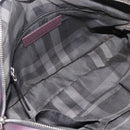 BURBERRY Hand Bag Leather Purple Silver Auth ka2917-12