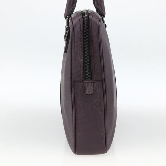BURBERRY Hand Bag Leather Purple Silver Auth ka2917