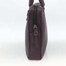 BURBERRY Hand Bag Leather Purple Silver Auth ka2917-4