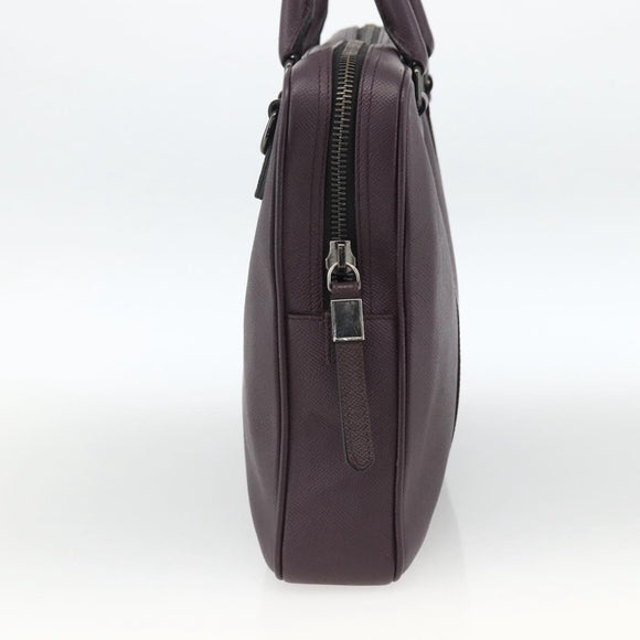 BURBERRY Hand Bag Leather Purple Silver Auth ka2917
