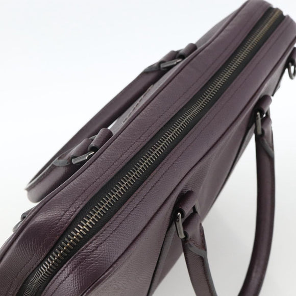 BURBERRY Hand Bag Leather Purple Silver Auth ka2917
