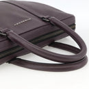 BURBERRY Hand Bag Leather Purple Silver Auth ka2917-7