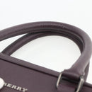 BURBERRY Hand Bag Leather Purple Silver Auth ka2917-8