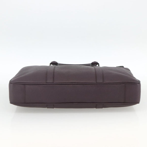 BURBERRY Hand Bag Leather Purple Silver Auth ka2917