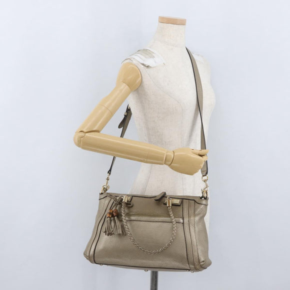 GUCCI Handtasche Leder 2way Goldfarben 282300 Auth ka2918