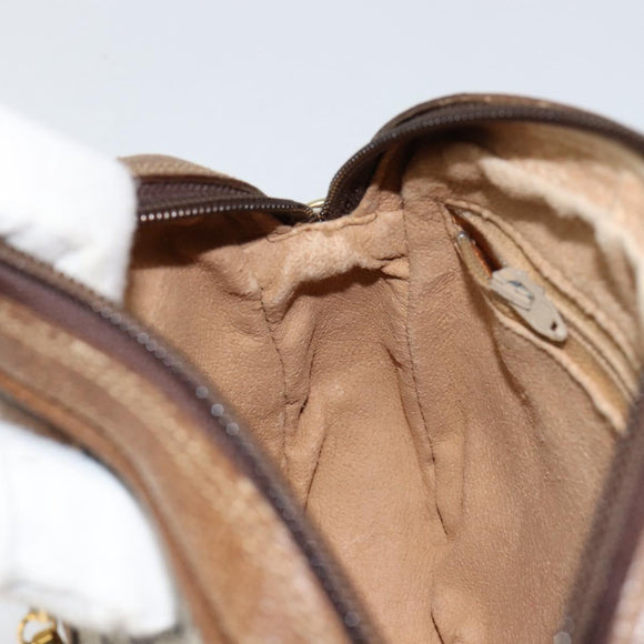 GUCCI GG Plus Supreme Shoulder Bag PVC Beige Gold Auth ka292