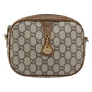 GUCCI GG Plus Supreme Shoulder Bag PVC Beige Gold Auth ka292-2