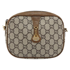 GUCCI GG Plus Supreme Shoulder Bag PVC Beige Gold Auth ka292 - 0
