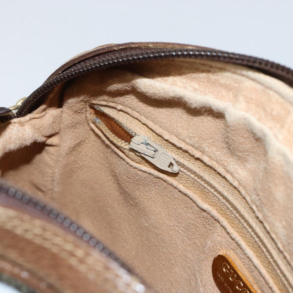 GUCCI GG Plus Supreme Shoulder Bag PVC Beige Gold Auth ka292