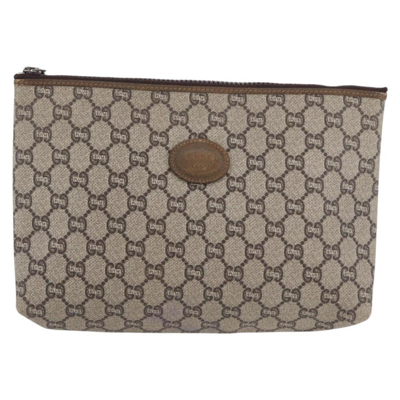 GUCCI GG Plus Supreme Clutch PVC Beige Original ka2920