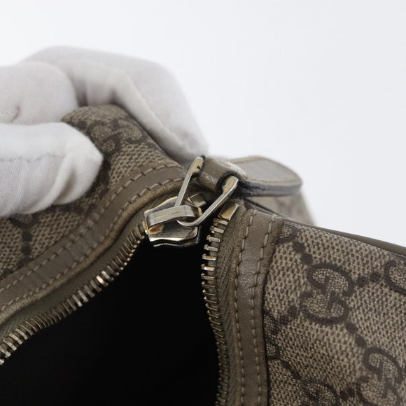 GUCCI GG Supreme Hand Bag PVC Beige Gold 193608 Auth ka2923
