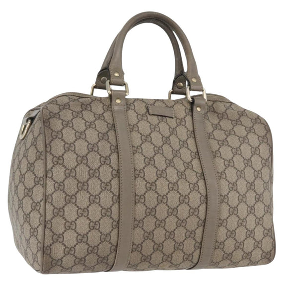GUCCI GG Supreme Hand Bag PVC Beige Gold 193608 Auth ka2923