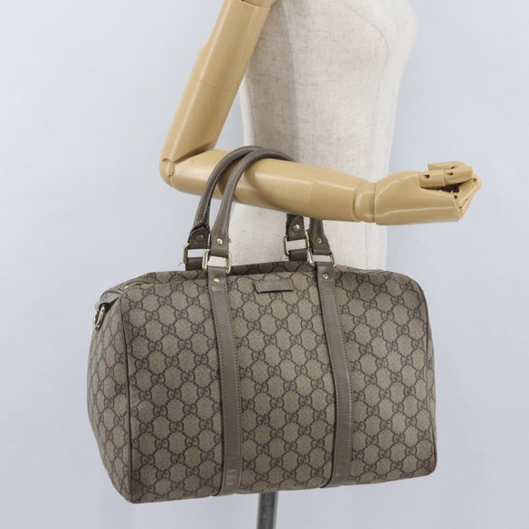 GUCCI GG Supreme Hand Bag PVC Beige Gold 193608 Auth ka2923