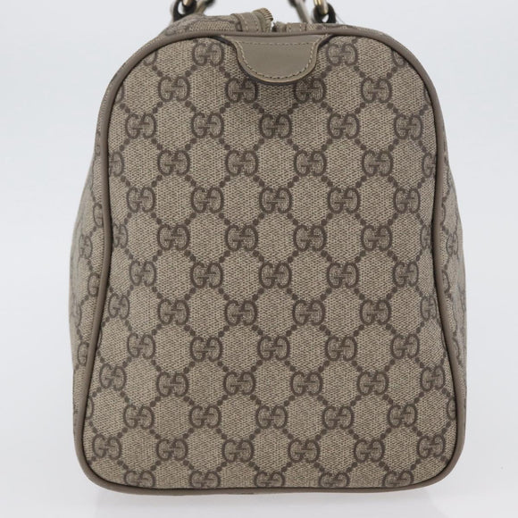 GUCCI GG Supreme Hand Bag PVC Beige Gold 193608 Auth ka2923