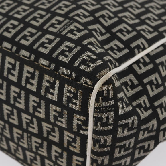 FENDI Zucchino Canvas Tote Bag Black Gray Auth ka2926