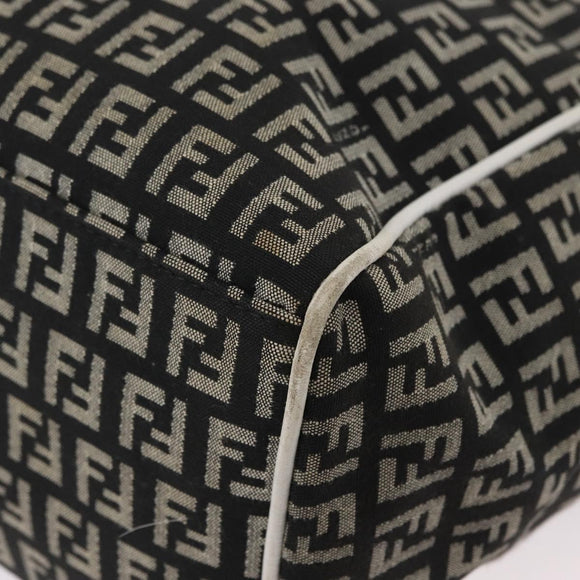 FENDI Zucchino Canvas Tote Bag Black Gray Auth ka2926