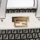 FENDI Zucchino Canvas Tote Bag Black Gray Auth ka2926-17