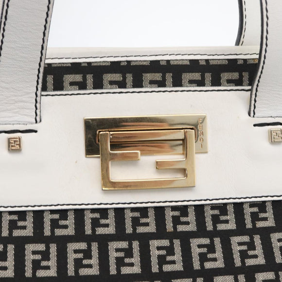 FENDI Zucchino Canvas Tote Bag Black Gray Auth ka2926