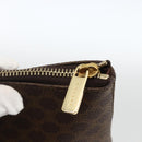 CELINE Macadam Canvas Tote Bag PVC Leather Brown Gold Auth ka2928-14