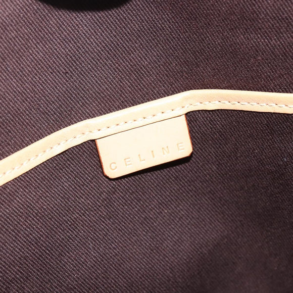 CELINE Macadam Canvas Tote Bag PVC Leather Brown Gold Auth ka2928