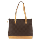 CELINE Macadam Canvas Tote Bag PVC Leather Brown Gold Auth ka2928-3