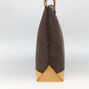CELINE Macadam Canvas Tote Bag PVC Leather Brown Gold Auth ka2928-4