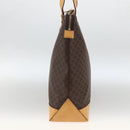 CELINE Macadam Canvas Tote Bag PVC Leather Brown Gold Auth ka2928-5