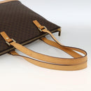 CELINE Macadam Canvas Tote Bag PVC Leather Brown Gold Auth ka2928-7