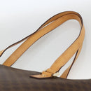 CELINE Macadam Canvas Tote Bag PVC Leather Brown Gold Auth ka2928-8