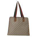 GUCCI Celine GG Supreme C Sulky Hand Bag PVC Canvas 2 Set Beige Auth ka2929-3