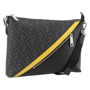 FENDI Zucca Canvas Shoulder Bag PVC Black Silver Auth ka2933-1