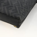 FENDI Zucca Canvas Shoulder Bag PVC Black Silver Auth ka2933-16
