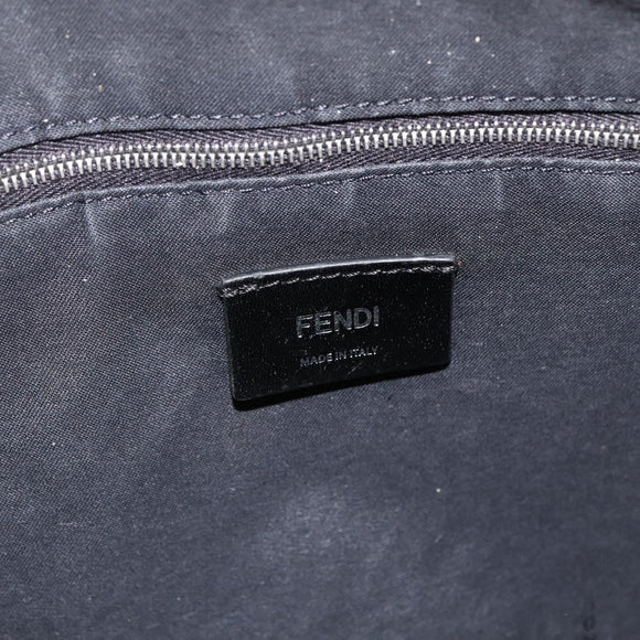 FENDI Zucca Canvas Shoulder Bag PVC Black Silver Auth ka2933