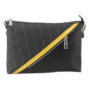FENDI Zucca Canvas Shoulder Bag PVC Black Silver Auth ka2933-13