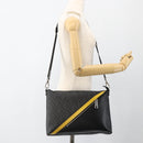 FENDI Zucca Canvas Shoulder Bag PVC Black Silver Auth ka2933-23