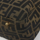 FENDI Zucca Canvas Hand Bag Brown Black Auth ka2934-10