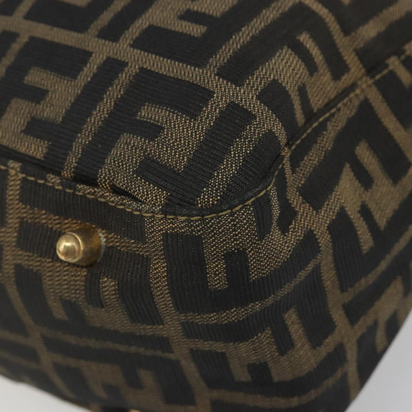 FENDI Zucca Canvas Hand Bag Brown Black Auth ka2934