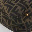 FENDI Zucca Canvas Hand Bag Brown Black Auth ka2934-11